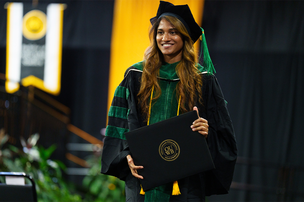 An image of Dr. Navindi at commencement